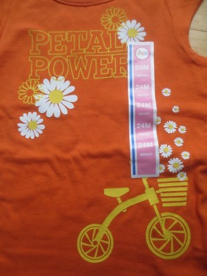 Body Twin Fille Circo - Imprimé Fleurs Velo Orange - Taille 24 Mois - Neuf Avec Étiquettes