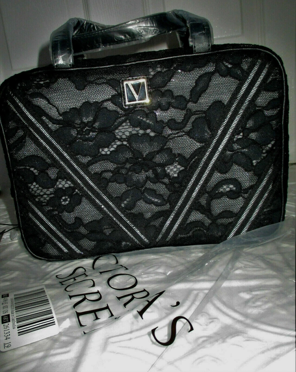 VICTORIAS SECRET Hanging Everything Travel Case Cosmetic Bag Black