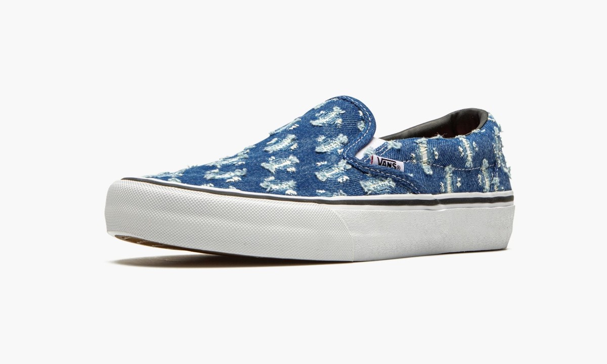 スニーカー Supreme Vans Hole Punch Denim Slip-On Vans Slip-On 