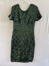Maniju Women’s Dress Green Sequins Size Large Party Cocktail Night Out