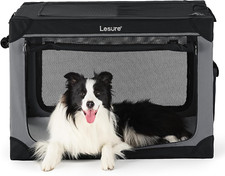 Lesure Soft Collapsible Dog Crate - 36 Inch Portable Travel Dog Crate for Large