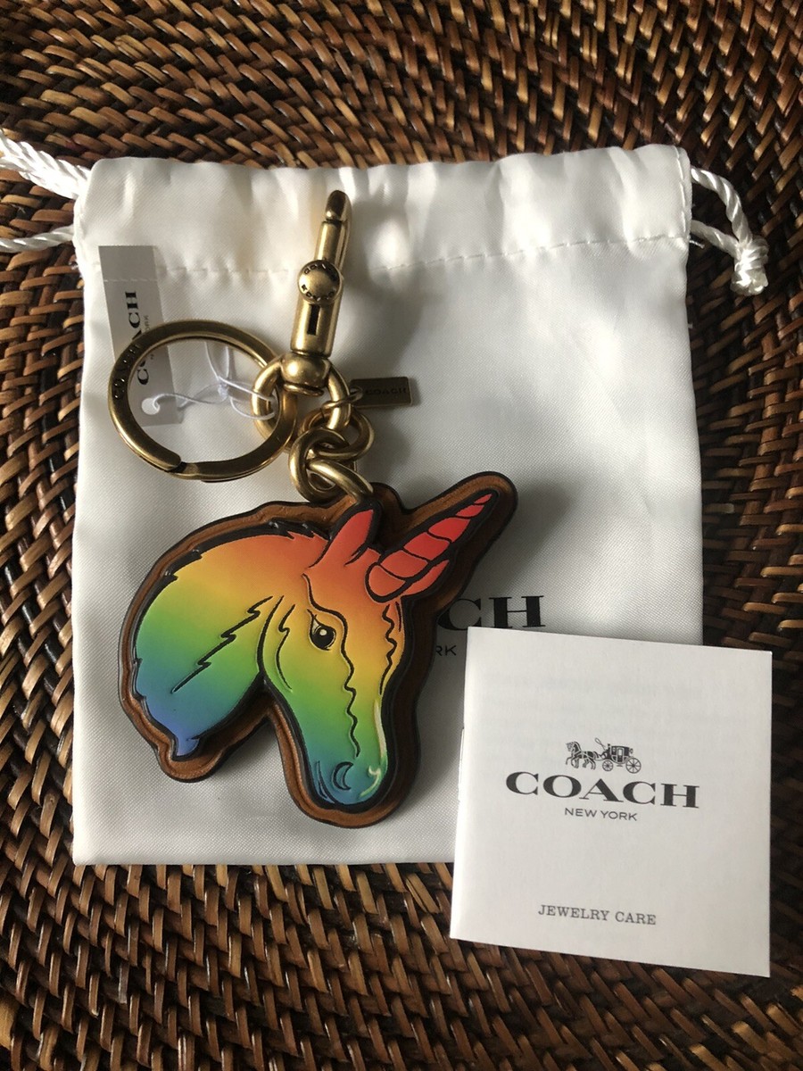 COACH Uni Unicorn RAINBOW Bag Charm Keychain NWT! | eBay