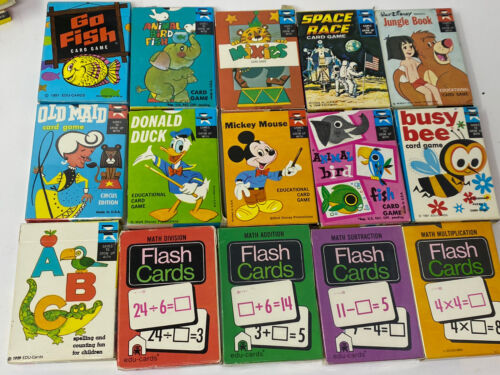 Vintage Lot Space Race Disney Old Maid ABC Go Fish flash Card game ED U  CARDS | eBay