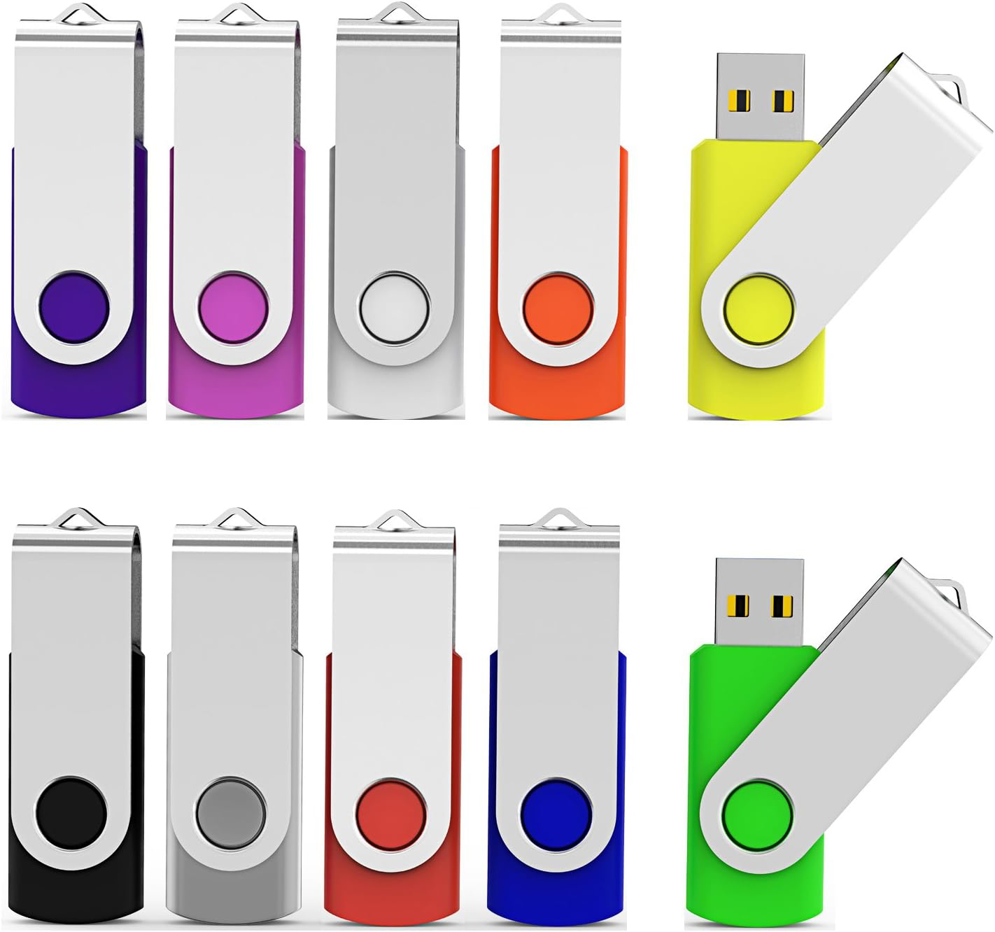 Aiibe 10-Pack 64GB USB 2.0 Flash Drives Bulk Thumb Drives Memory Sticks