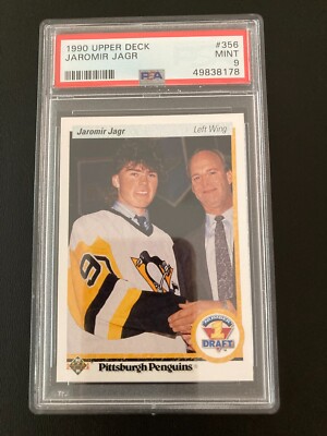 1990-91 Upper Deck 356 First Round Draft Pick Rookie RC Jaromir Jagr PSA 9 MINT