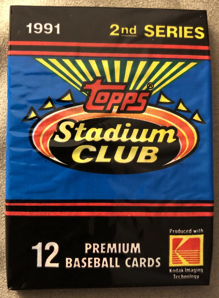 1991 Topps Stadium Club pacote de cartões de beisebol Steve Bedrosian Twins mostrando na parte de trás - Imagem 2 de 2