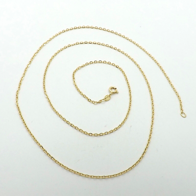 Solid 18k Gold Cable Link Pendant Chain Necklace Italy 750 24in
