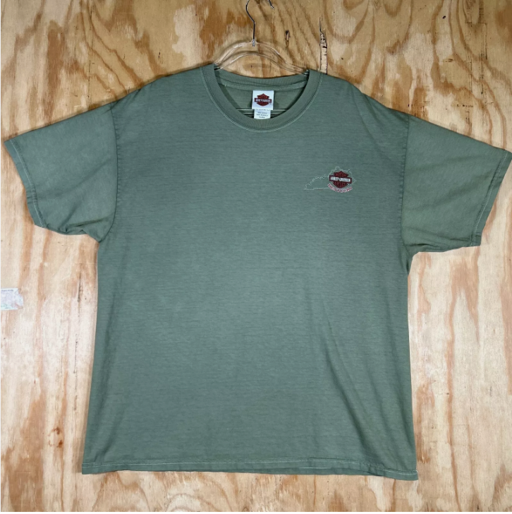 Harley Davidson T-Shirt Kentucky Dealer Logo Graphic Short Sleeve Size XL Green