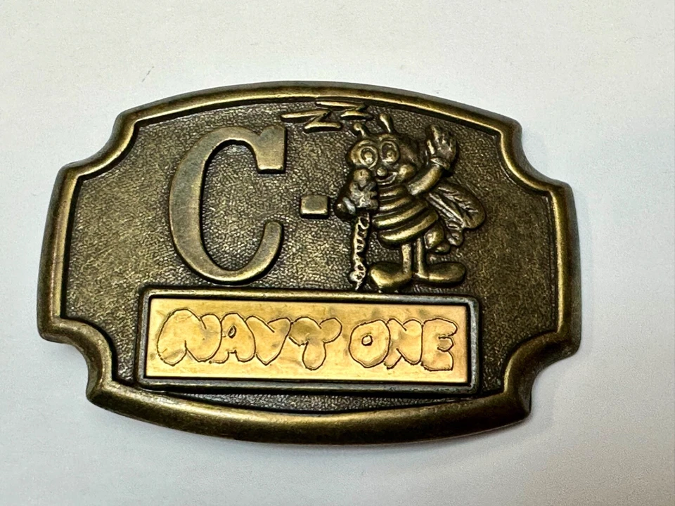 Carta y animal Seabee de la Marina de los Estados Unidos - Hebilla de cinturón de héroe de guerra de combate Foto 4 de 4