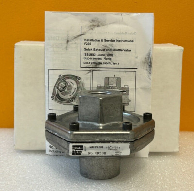 Parker OR50B 1/2'', 150 psi (Max) Quick Exhaust Valve. New + Instructions!