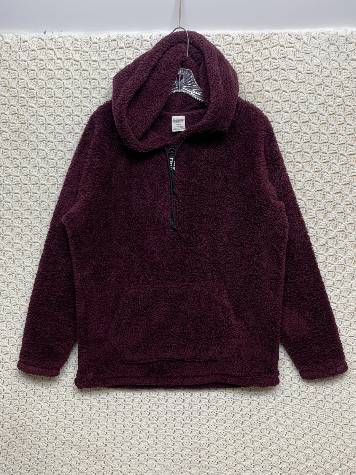 UNDERCOVER Giacca con cappuccio Sherpa pullover Victoria's Secret ROSA donna media mezza cerniera