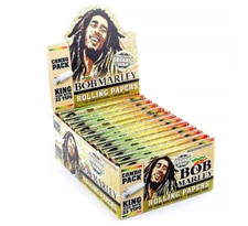 BOB MARLEY ORGANIC UNBLEACHED PAPERS KING SIZE WITH TIPS 33 LEAVES 24 BOOKLETS