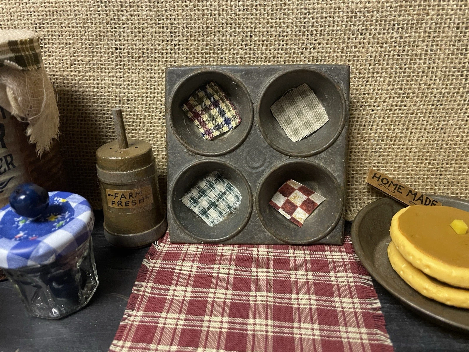Vintage REPURPOSED Primitive FARMHOUSE DISPLAY RUSTY Mini MUFFIN TIN Baking