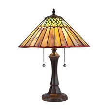 21.5" Vintage Style Stained Glass Table Lamp