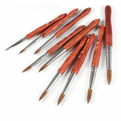 Kolinsky Acrylic Nail Brush Crimped Round Head For Manicure Powder Tool #8-18 m