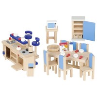 Goki PuppenmöBel KüChe 1Er Set, 30 Teile Aus Holz Gefertigt, Neu & Ovp