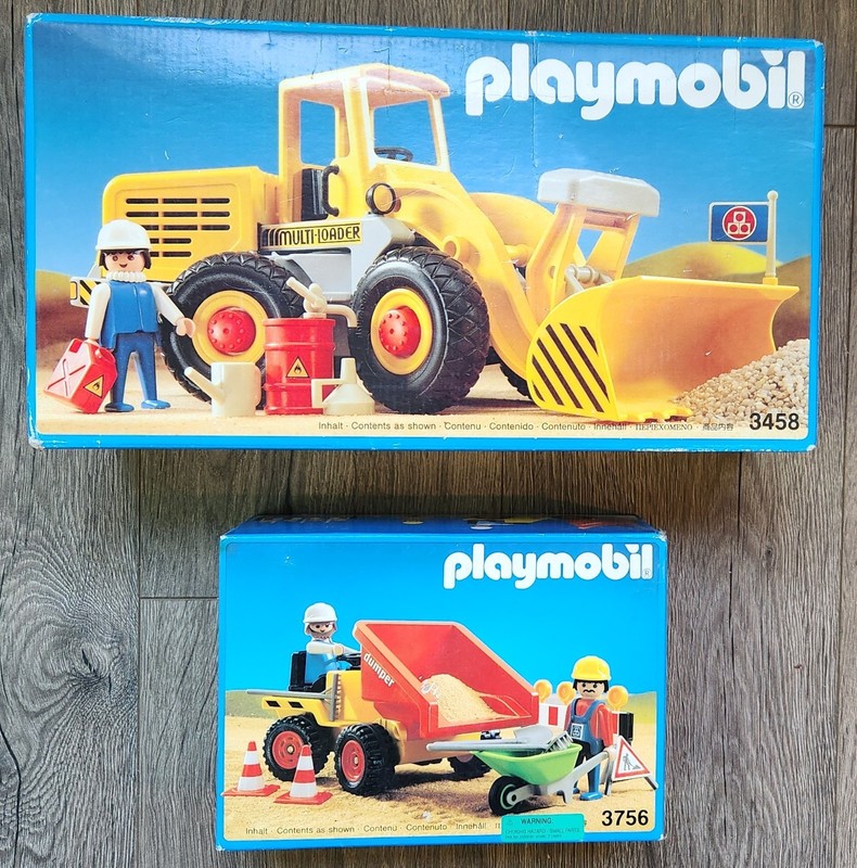 MISB - Vintage Playmobil Construction Lot: Set 3458 & Set 3756-Brand New in Box!