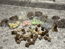 Wholesale Lot of 125 Craft Brown Pink Green Miniature 1" Flocked Teddy Bears