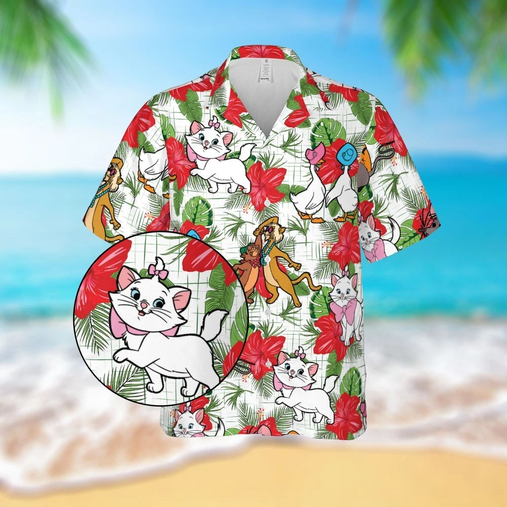 Disney Aristocats Hawaiian Shirt Button Down Shirt