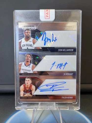 2024-25 Panini Prizm Black Triple Auto Ja Morent Tyler Herro Zion Williamson
