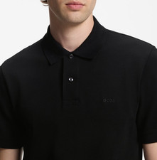 HUGO BOSS Men's Regular Fit Stretch Short Sleeve Polo Shirt Size S-XXL NEW BLACK