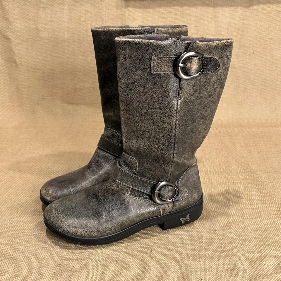 Botas Alegria para mujer 8 cuero media pantorrilla cremallera arnés cómodo CAM-906 Foto 3 de 4