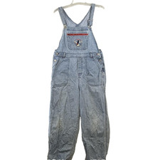 Vintage Mickey Unlimited Overalls Womens Large Blue Denim Mickey Mouse 90s