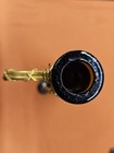Vintage 1970s Amber Glass Wine Decanter w/Original Cork Stopper & Vinyl Wrap — photo 7