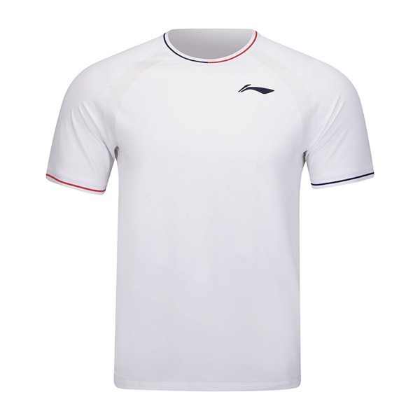 On Sale Li-Ning Mens Badminton T-Shirts Sports Training Top White AAYV139-1 7590₽
