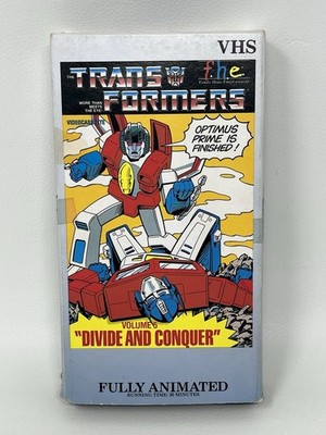 Vintage VHS Tape Transformers Divide and Conquer Vol.5 1984 f.h.e Works Well