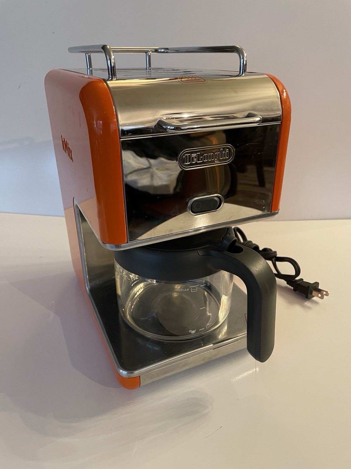 DeLonghi kMix drip coffee maker cups Orange DCM02-OR Used Tested Working