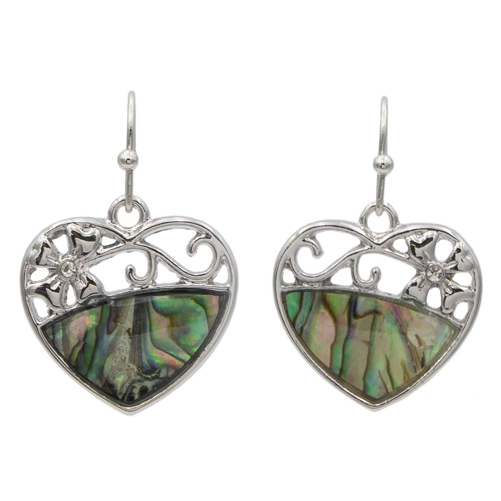 Серьги-капли из натуральной раковины морского ушка в форме сердца 2090₽