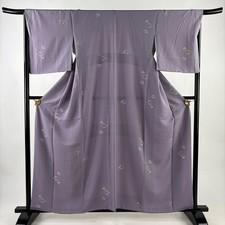 JAPANESE KIMONO FINE PATTERN LIGHT PURPLE 160.5cm 5 ft 3 in PURE SILK FF12098