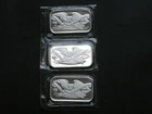 SilverTowne 3 LOT Retro Eagle 1 oz BU .999 Fine Silver Bars Mint Sealed Plastic