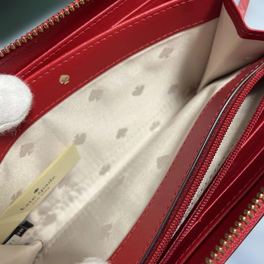 KATE SPADE Long Wallet Red Leather Mint Condition with Box thumbnail 9