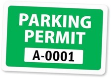  50-Pack Sequentially Numbered 'Parking Permit' Window Cling Green
