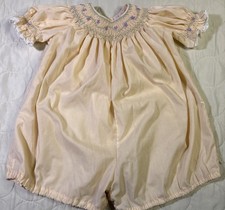 Vintage Handsmocked Infant Girls Jumper Size 2T Adorable Embroidered Collar
