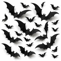 Halloween Deko 3D Fledermaus Selbstklebend Wanddeko Party Dekoration 72 StüCk