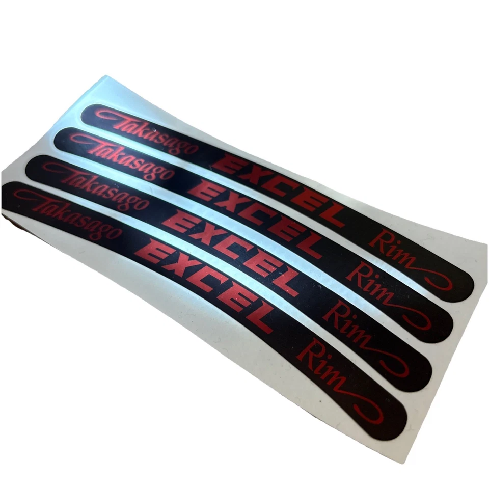 4 красных хромированных наклейки на обод Surron MX Excel Takasago сделано в США для 12–21 дюйма - Изображение 3 из 3