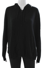 Autumn Cashmere Women Black Full Zip Sweater High Neck Size S