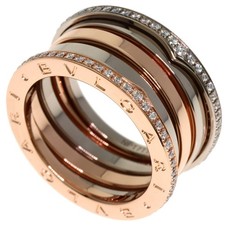 BVLGARI B.zero1 Perfect Mistake Diamond 4 Band 57 Ring K18 Pink Gold K18 W...