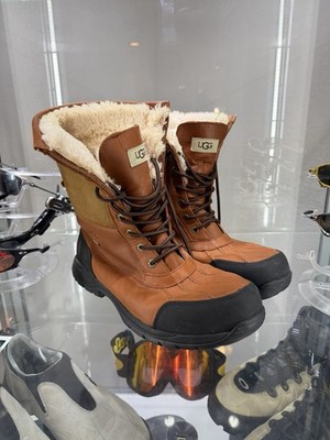 UGG Butte Worchester Boots Mens 10.5 Brown Leather Vibram Waterproof  