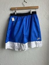 VTG Nike Men's Nylon Blue Shorts Trunks Drawstring Silver Red Tag 90's