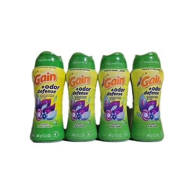 4 Pack Gain + Odor Defense In-Wash Scent Boost Super Fresh Blast 12.2 oz Each