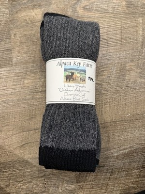 Alpaca Survival Thick Heavy Wool Fleece Gray Boot Over Calf Socks Men Hunting 2X