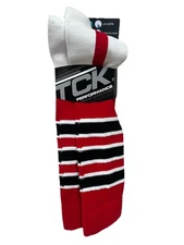 TCK Elite Baseball Knee High Stirrup Socks BPXD7 Red Black White MEDIUM USA