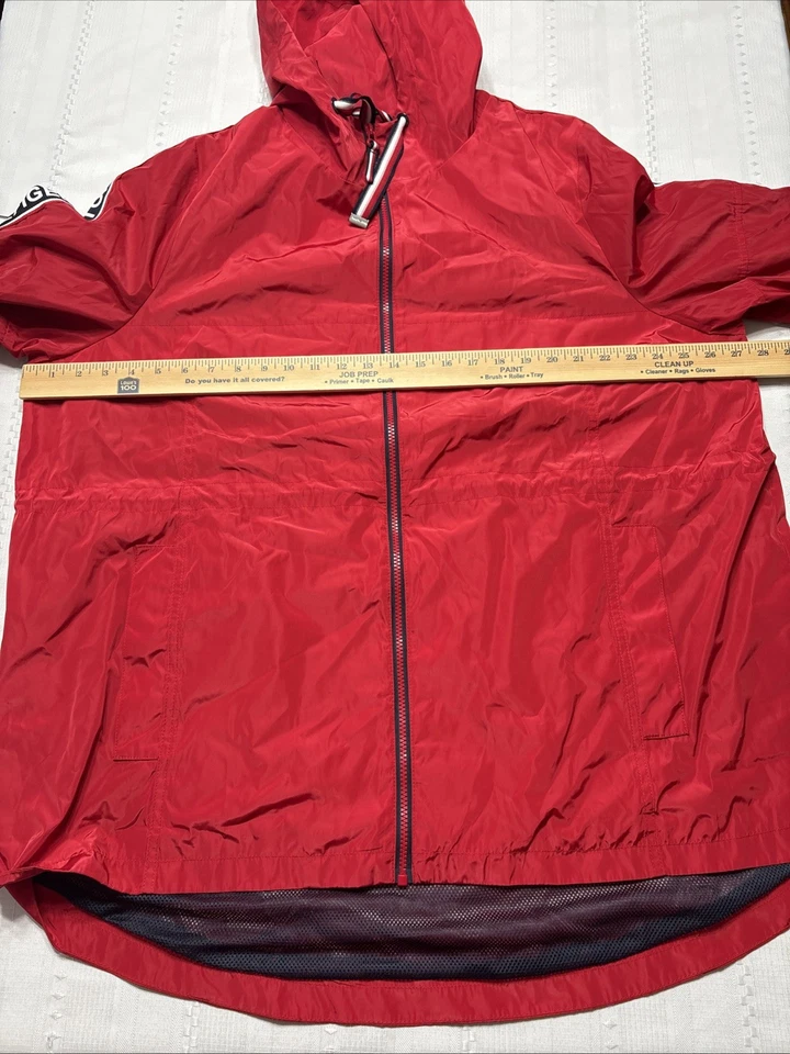 Tommy Hilfiger Mujer Chaqueta de Lluvia Roja con Capucha-Talla XXL Foto 4 de 4
