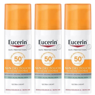 3x 50ML Eucerin Sun Fluid Pigment Control SPF50 Exp 2027 UV Sunblock Cream