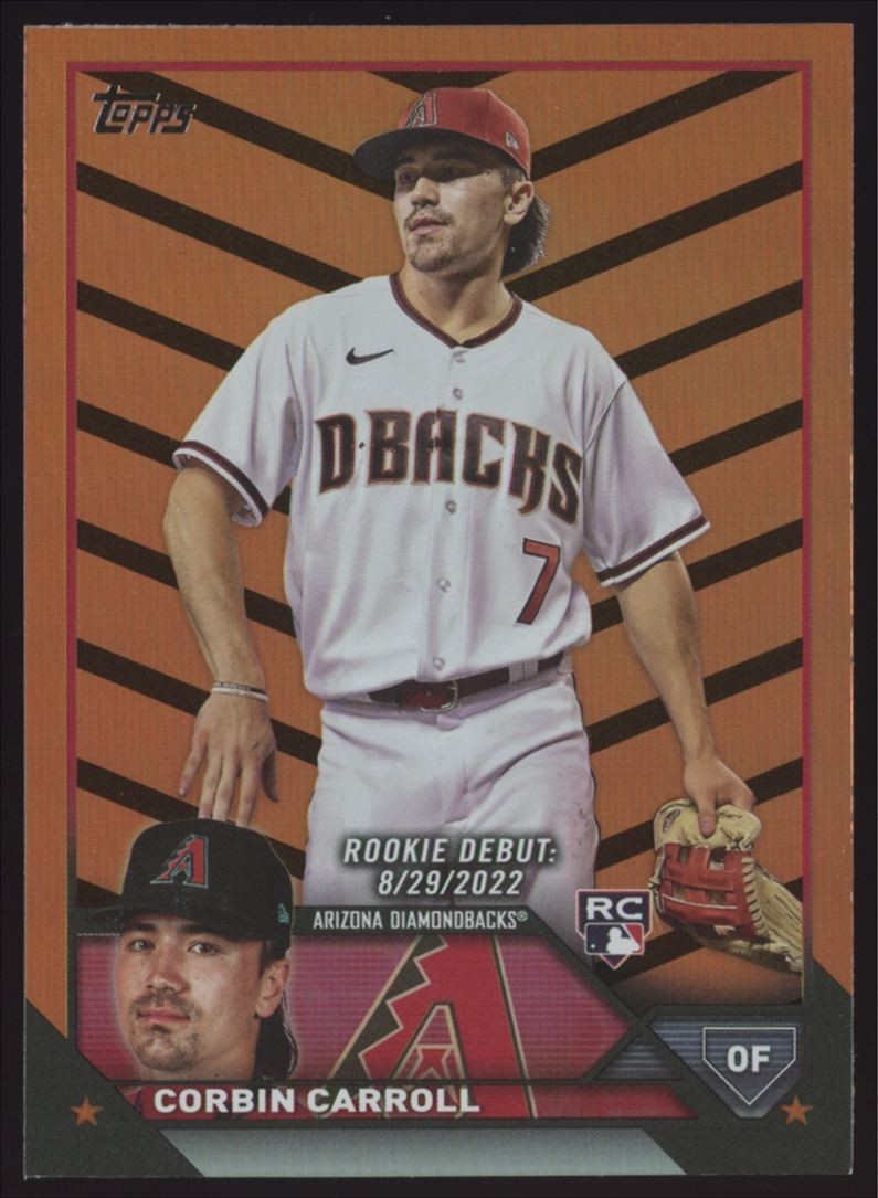 2023 Topps Update Corbin Carroll #US244 Orange and Black Foil RC