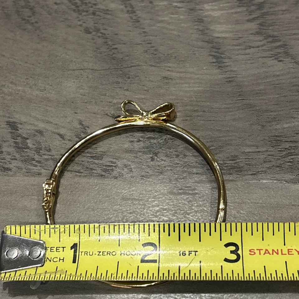 Kate Spade Gold Tone Bow Bangle Bracelet Hinged - Image 2 of 4